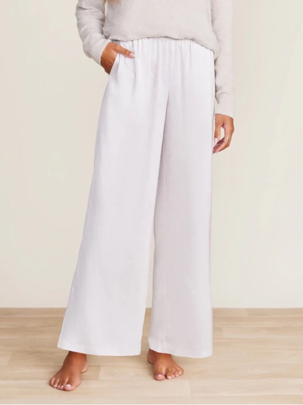 Barefoot Dreams Washed Satin Wide Leg Pants
